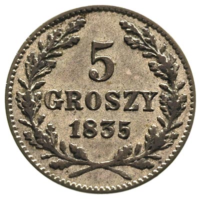 5 groszy 1835, Wiedeń, Plage 296, ładnie zachowany egzemplarz