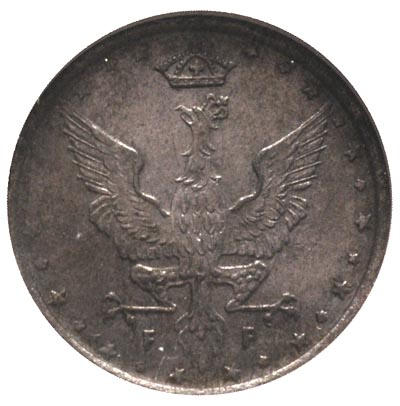 10 fenigów 1917/F, Stuttgart, Parchimowicz 6 b, napis otokowy bliżej obrzeża, moneta w pudełku GCN z certyfikatem MS 63