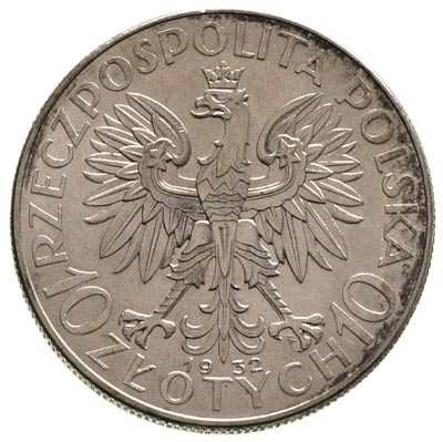 10 złotych 1932, Warszawa, Głowa Kobiety, Parchi