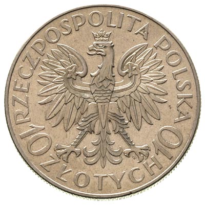 10 złotych 1933, Warszawa, Romuald Traugutt, Parchimowicz 122, nieznaczne ryski na rewersie