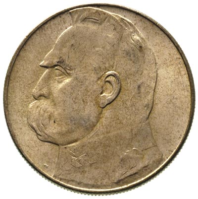 10 złotych 1938, Warszawa, Józef Piłsudski, Parchimowicz 124 e, wyśmienicie zachowany egzemplarz ze złocistą patyną