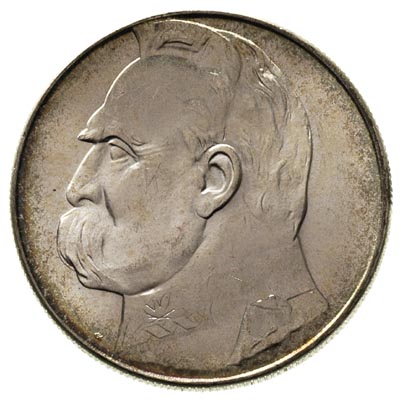10 złotych 1939, Warszawa, Józef Piłsudski, Parchimowicz 124 f, drobne ryski w tle, piękna moneta z delikatną patyną
