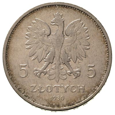 5 złotych 1930, Warszawa, Nike, Parchimowicz 114 c, rzadkie