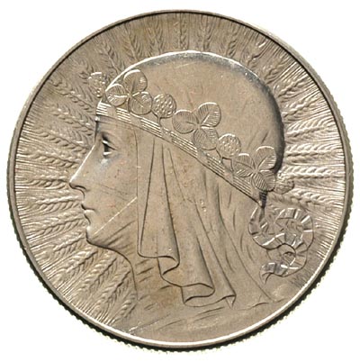 5 złotych 1933, Warszawa, Głowa Kobiety, Parchimowicz 116 c, wyśmienity egzemplarz