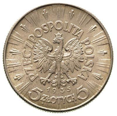 5 złotych 1935, Warszawa, Józef Piłsudski, Parchimowicz 118 b, bardzo ładne