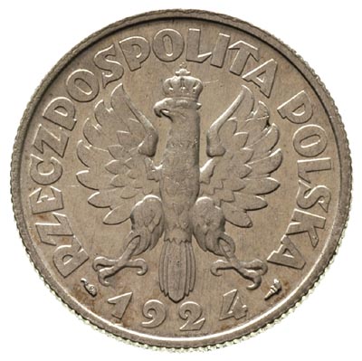 2 złote 1924, Paryż, pochodnia po dacie, Parchimowicz 109 a, drobne rysy