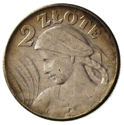 2 złote 1925, Filadelfia, bez kropki po dacie, Parchimowicz 109 e, rzadkie, patyna