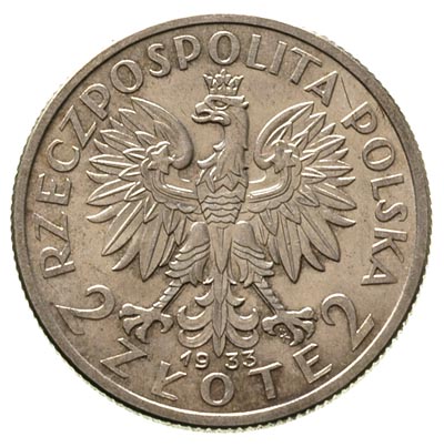 2 złote 1933, Warszawa, Głowa Kobiety, Parchimow