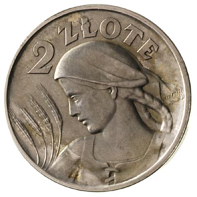 2 złote 1924, Głowa Kobiety z kłosami, bez napis