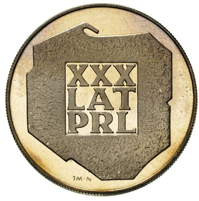 200 złotych 1974, Warszawa, XXX LAT PRL, Parchimowicz 304 b, moneta wybita stemplem lustrzanym, delikatna patyna
