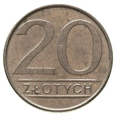 20 złotych 1984, Warszawa, Parchimowicz -, wybite stemplem odwróconym o 180 stopni
