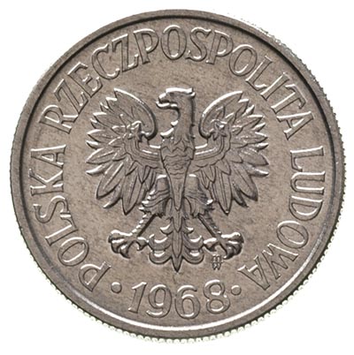 50 groszy 1968, Warszawa, Parchimowicz 210 d, rzadkie w tak pięknym stanie zachowania