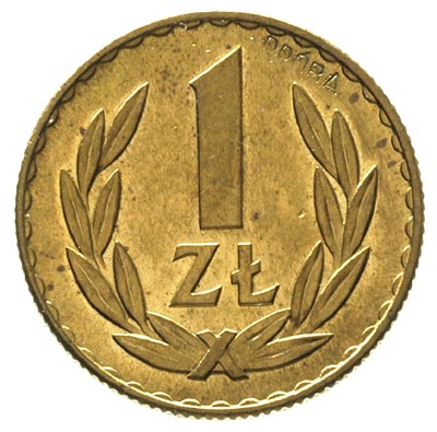 1 złoty 1949, na rewersie wklęsły napis PRÓBA, P