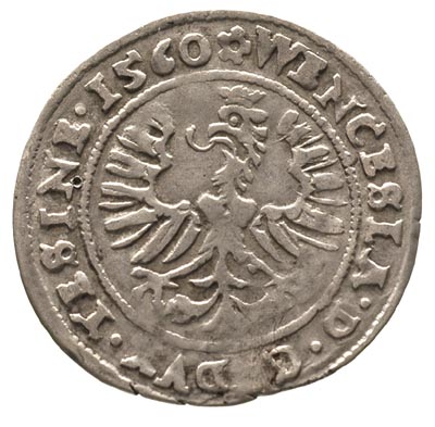 grosz 1560, Cieszyn, F.u.S. 2952, bardzo rzadki i ładnie zachowany