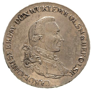 talar 1785, Wrocław, litera K pod popiersiem, F.u.S. 2474, Dav. 2879, ładny egzemplarz, patyna