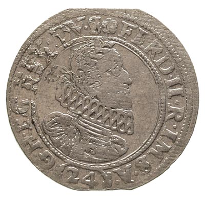 24 krajcary 1622, Świdnica, F.u.S. 3604, na awersie ślad dwukrotnego odbicia stempla, moneta z końca blachy, drobna wada krążka, ale bardzo rzadka