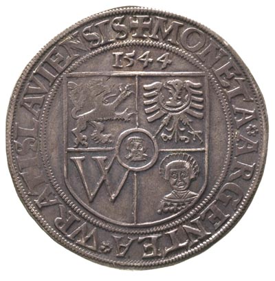 talar 1544, Wrocław, 28.81 g, F.u.S. 3413, Dav. 8993, ciemna patyna, ładnie zachowany