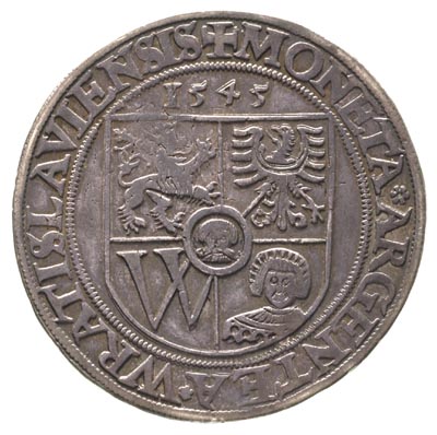 talar 1544, Wrocław, 28.61 g, F.u.S. 3413, Dav. 8993, rysy w tle, ciemna patyna