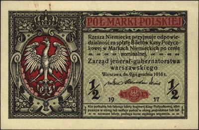 1/2 marki polskiej 9.12.1916, \jenerał\" seria A