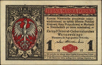 1 i 2 marki polskie 9.12.1916, \Generał\" serii 