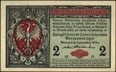 1 i 2 marki polskie 9.12.1916, \Generał\" serii 