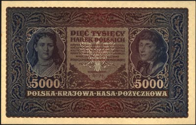 5.000 marek polskich 7.02.1920, II seria AH, Miłczak 31b, Lucow 417 R2, piękne