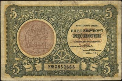 2 i 5 złotych 1.05.1925, seria A i F, Miłczak 60 i 61, Lucow 705 R3 i 710 R4, razem 2 sztuki