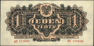 1 złoty 1944, \obowiązkowym, seria AE