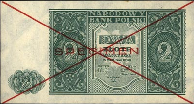 1, 2, 5 i 10 złotych 15.05.1946, SPECIMEN, Miłcz