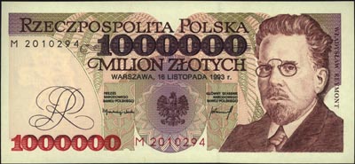 1.000.000 złotych 16.11.1993, seria M, Miłczak 194