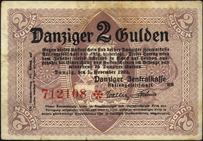 2 guldeny 1.11.1923, Miłczak G38b, rzadkie
