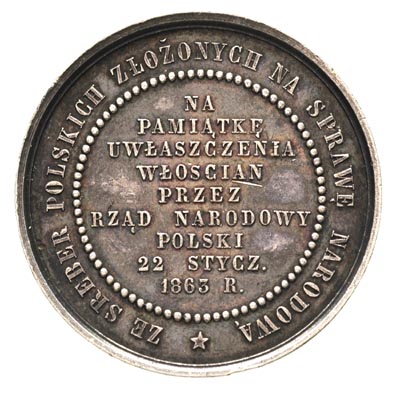 medal na pamiątkę uwłaszczenia włościan w 1863 r