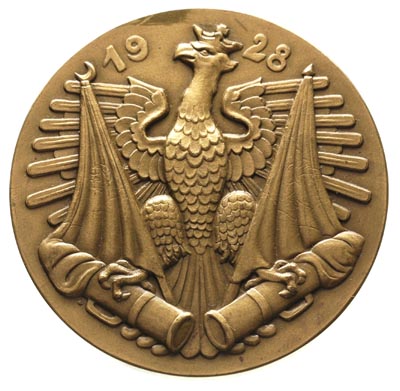 medal - Gen. Józef Bem 1928 r., Aw: Popiersie na wprost, w otoku napis, Rw: Orzeł trzymający w szponach sztandary i lufy armatnie, powyżej data 1928, Strzałkowski 618 R, brąz 55 mm