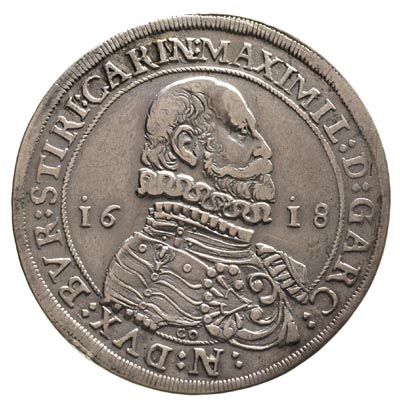 arcyksiążę Maksymilian 1612-1618, talar 1618, Hall, Dav. 3324