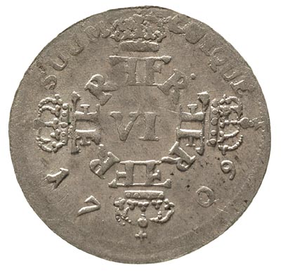 Fryderyk III 1688-1701-1713, szóstak 1709/C.G., Królewiec, Neumann 20