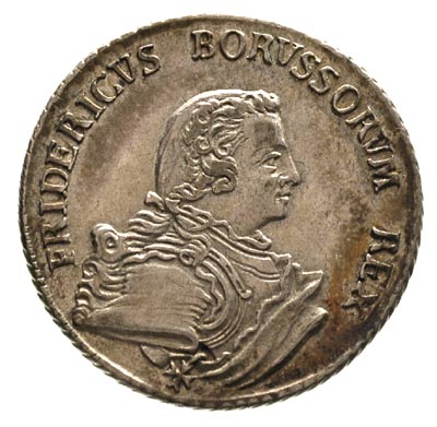 Fryderyk II Wielki 1740-1786, 1/2 talara 1750/A, Berlin, Neumann 205, Olding 12, ładna patyna