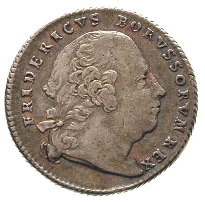 Fryderyk II Wielki 1740-1786, odbitka w srebrze dukata na hołd Królewca 20.VII.1740, srebro 7.24 g, Olding 375, patyna