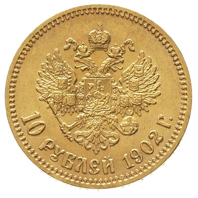 10 rubli 1902 / A-P, Petersburg, złoto 8.59 g, K