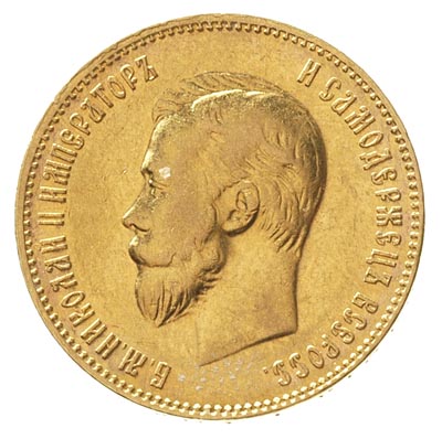 10 rubli 1909 / Э-Б, Petersburg, złoto 8.60 g, K