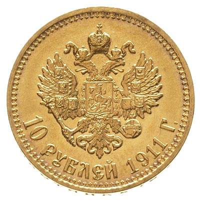 10 rubli 1911 / Э-Б, Petersberg, złoto 8.60 g, K
