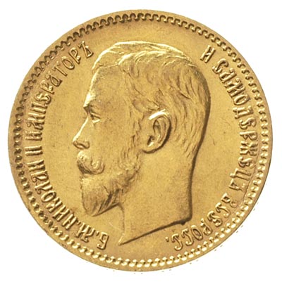 5 rubli 1910 / Э-Б, Petersburg, złoto 4.29 g, Ka