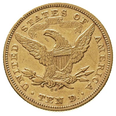 10 dolarów 1871 / CC, nakład tylko 8085 sztuk, złoto 16.67 g, Fr. 161, bardzo rzadkie