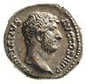 Hadrian 117-138, denar, Aw: Popiersie w prawo i napis w otoku, Rw: Pietas stojąca z uniesionymi rę..