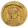 Anastazjusz I 491-518, solidus, ok. 507-518, Konstantynopol, oficyna A, Aw: Popiersie w hełmie i z..