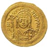 Justyn II 565-578, solidus, ok. 565-567, Konstantynopol, oficyna I, Aw: Popiersie w hełmie na wpro..