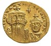 Konstans II 654-668, solidus, Konstantynopol, oficyna E, Aw: Popiersia Konstansa II i Konstantyna ..