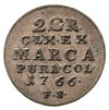 2 grosze srebrne (półzłotek) 1766, Warszawa, tarcza szeroka, Plage 244, patyna