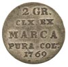 2 grosze srebrne (półzłotek) 1769, Warszawa, wieniec z drobnych gałązek, Plage 251