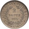 2 złote 1831, Warszawa, Plage 273, moneta w pudełku GCN z certyfikatem AU 58, minimalnie justowane