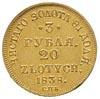 3 ruble = 20 złotych 1838, Petersburg, Plage 307, Bitkin 1079 R, Fr. 111, złoto 3.93 g, minimalne ..